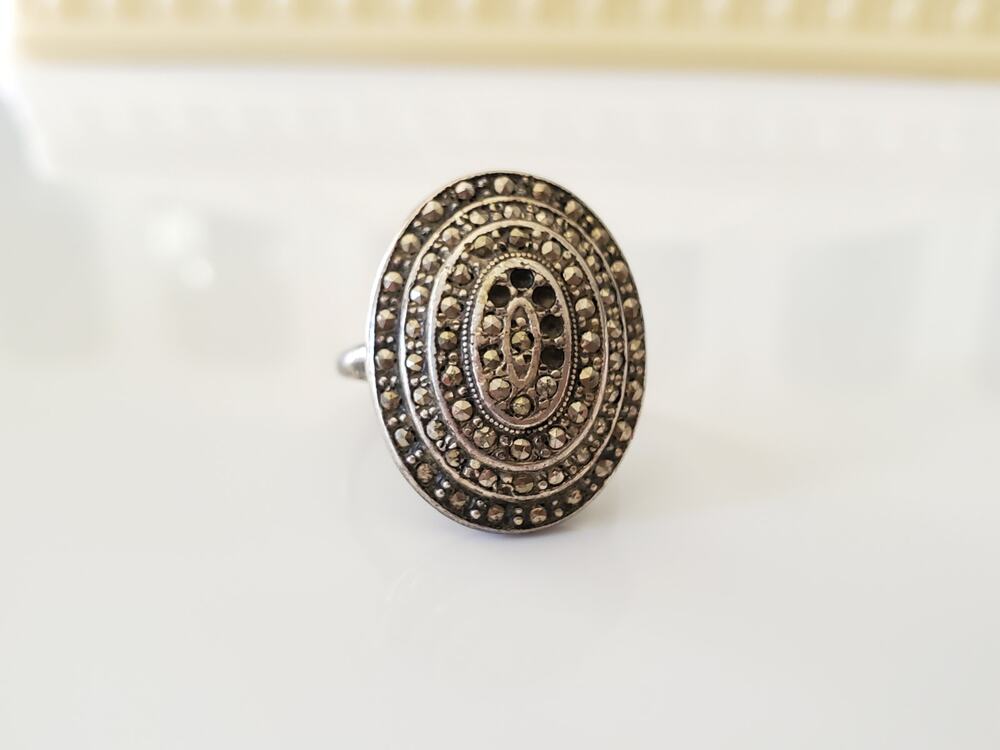 Vintage Sterling Silver Marcasite Ring